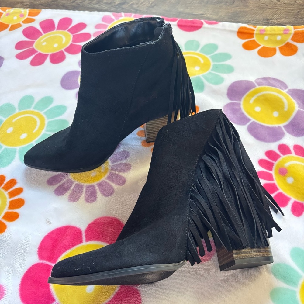 Fringe booties